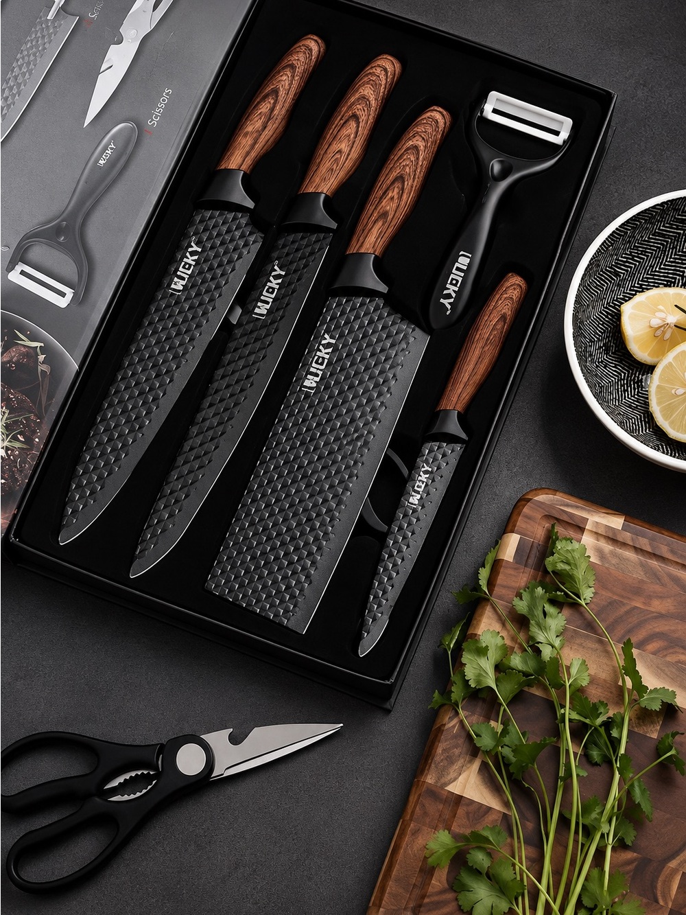 6 Piece Kitchen Knife Set in Elegant Box